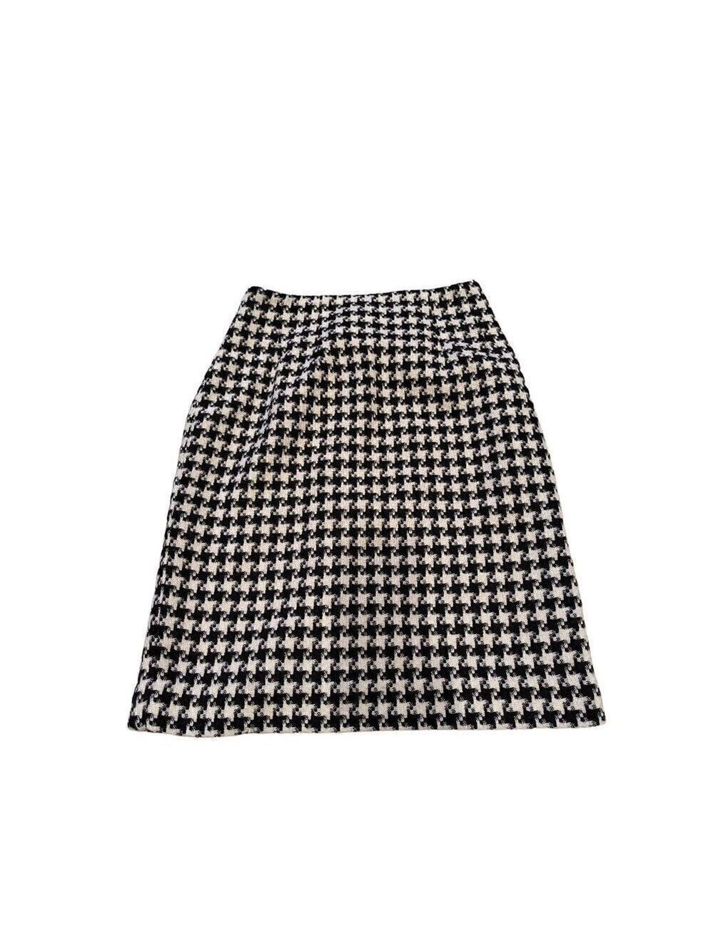 J G Hook Women's Black & White Houndstooth Pencil Skirt Size 4
